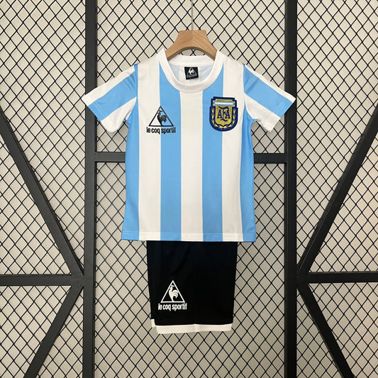 Argentina Home Retro 1986 Kids Kit - Le Coq Sportifit