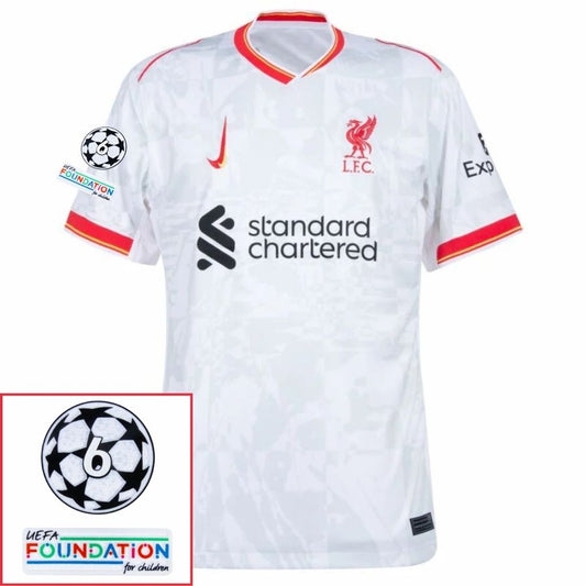 Liverpool Mac Allister 10 Away 2024/25 Patches UCL UEFA Foundation (Official Printing)