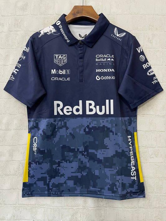 Red Bull Racing F1 x HypeBeast 2025 Special Edition Track Polo Shirt - Navy