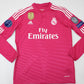 Real Madrid 2014/15 Pink Jersey Long Sleeve Retro - Patch Champions