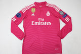 Real Madrid 2014/15 Pink Jersey Long Sleeve Retro - Patch Champions