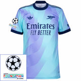 Arsenal Third Fan Jersey 2024/25 Patches UCL UEFA Foundation (Official Printing)