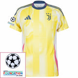 Juventus Away 2024/25 Patches UCL UEFA Foundation (Official Printing)