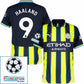 Manchester City Haaland 9 Away 2024/25 Patches UCL UEFA Foundation (Official Printing)