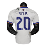 Real Madrid Home Authentic Player [Slim Fit] Player [Slim Fit] Player [Slim Fit] Player 2021/22 Vini JR. 20 FIFA WCC Patch UCL UEFA Foundation Patches - Slim Fit
