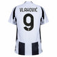 Juventus Vlahovic 9 Home 2024/25 Patches UCL UEFA Foundation (Official Printing)