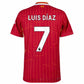Liverpool Luis Díaz 7 Home 2024/25 Patches UCL UEFA Foundation (Official Printing)
