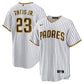 Jersey MLB San Diego Padres Nike Home Torcedor Masculina Listrada Listrada Branca Tatis Jr. 23