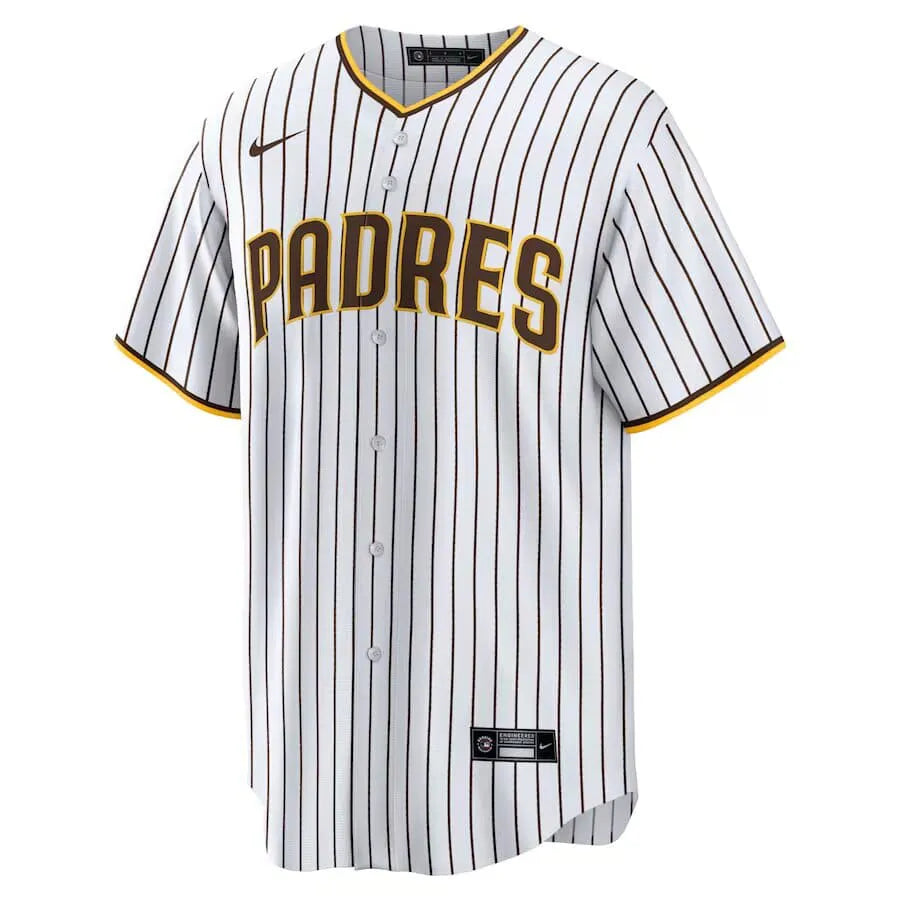 Jersey MLB San Diego Padres Nike Home Torcedor Masculina Listrada Listrada Branca Tatis Jr. 23