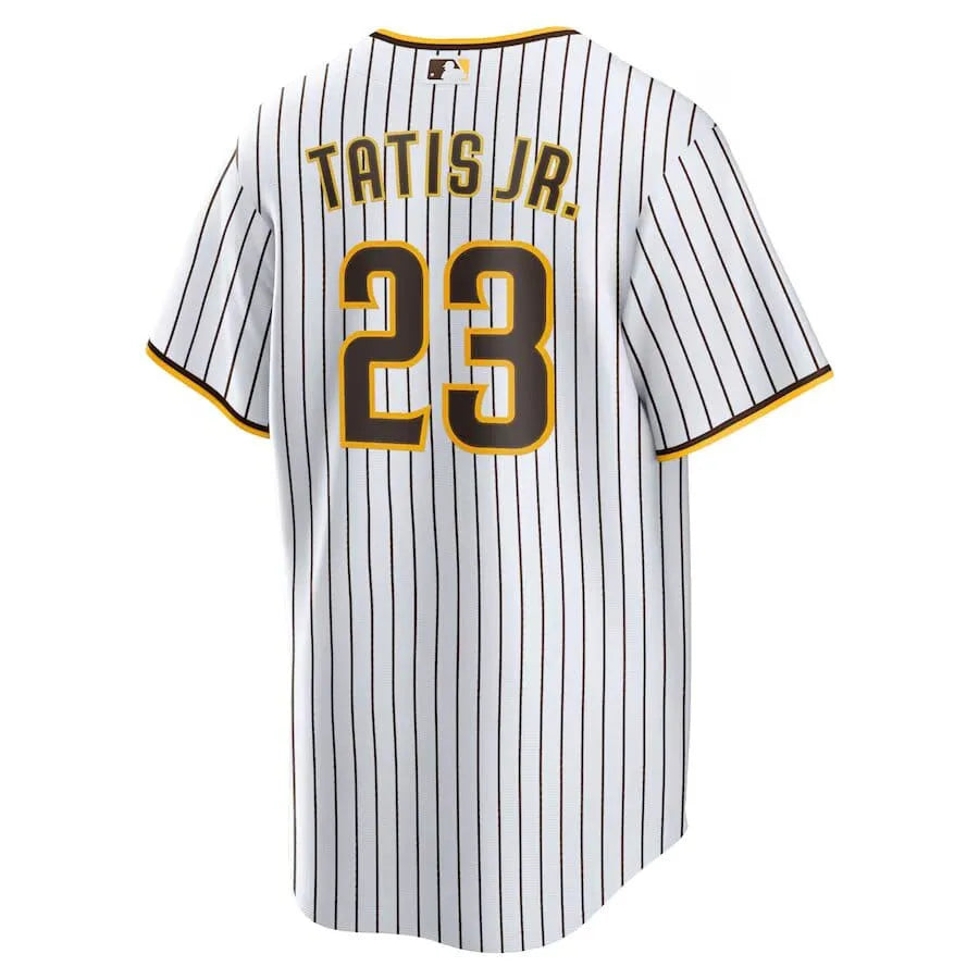 Jersey MLB San Diego Padres Nike Home Torcedor Masculina Listrada Listrada Branca Tatis Jr. 23