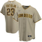 Jersey MLB San Diego Padres Nike Road Torcedor Masculina Listrada Listrada Marrom Tatis Jr. 23