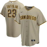 Jersey MLB San Diego Padres Nike Road Torcedor Masculina Listrada Listrada Marrom Tatis Jr. 23