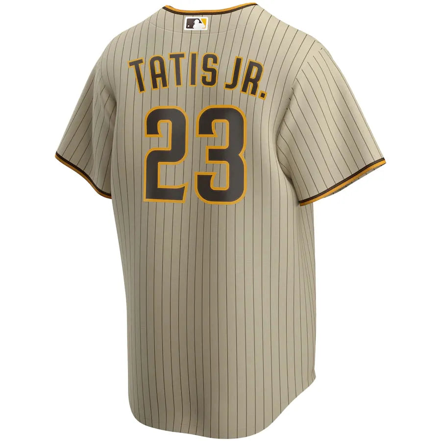 Jersey MLB San Diego Padres Nike Road Torcedor Masculina Listrada Listrada Marrom Tatis Jr. 23