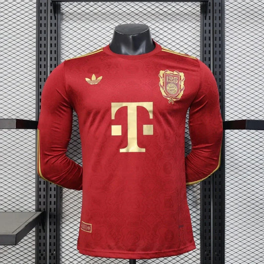 Player Version Bayern Munich 25/26 125th Anniversary Long Sleeve Jersey - Slim Fit