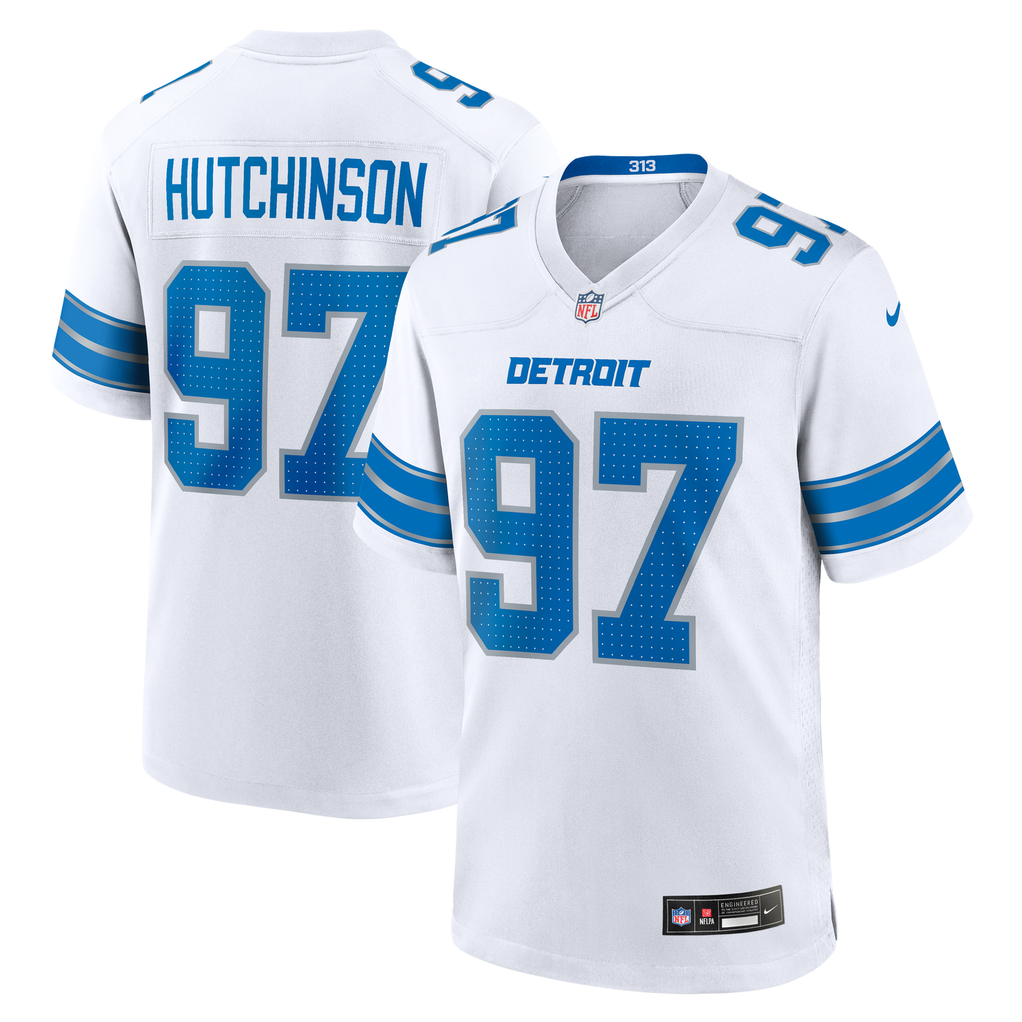 Aidan Hutchinson Game Jersey Blue 12