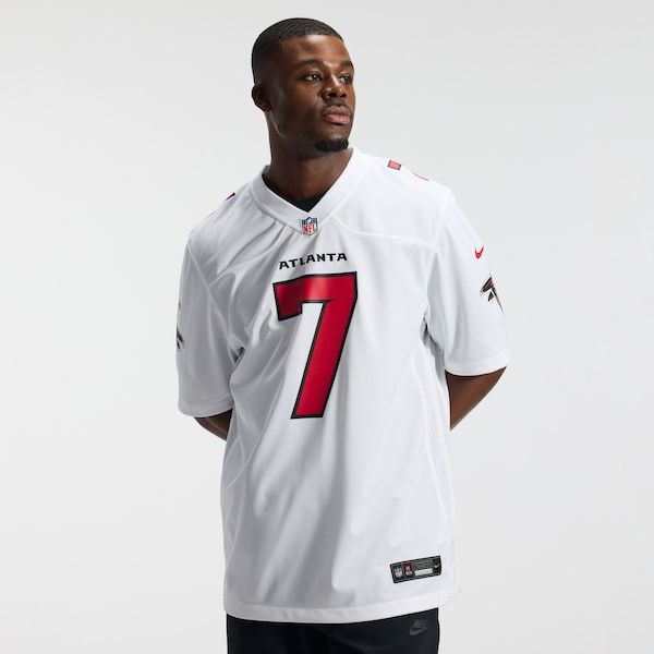 Bijan Robinson Game Jersey White 3