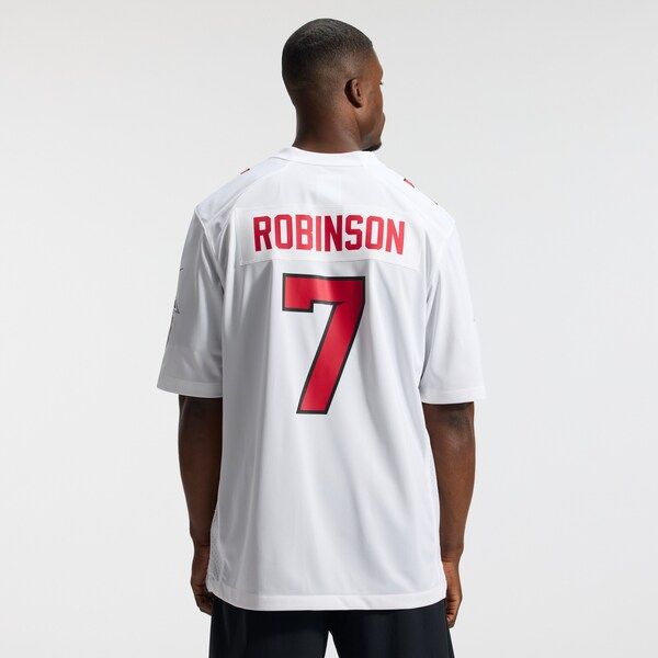 Bijan Robinson Game Jersey White 4