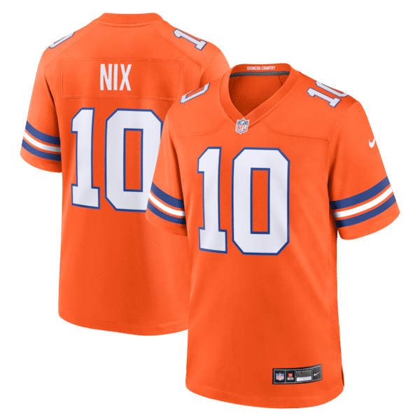 Bo Nix Mile High Collection 1977 Throwback Game Jersey Orange 2