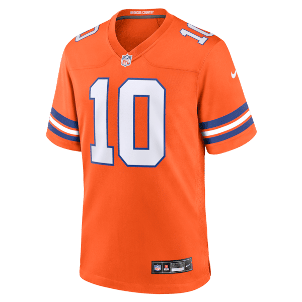 Bo Nix Mile High Collection 1977 Throwback Game Jersey Orange 7