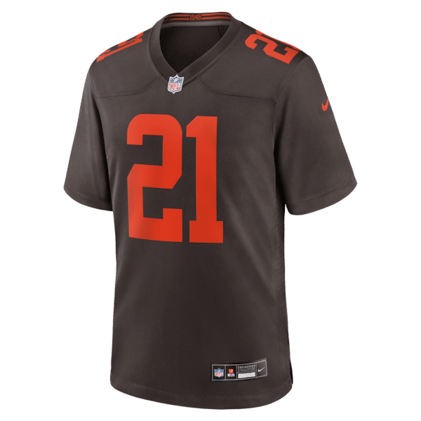 Denzel Ward Alternate Alpha Dawg Game Jersey Brown 3