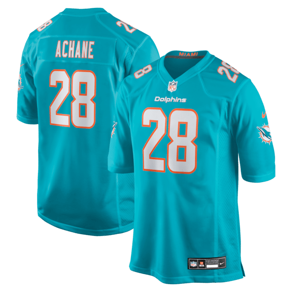 De'Von Achane Game Jersey Aqua 2