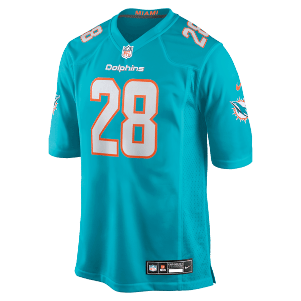 De'Von Achane Game Jersey Aqua 3