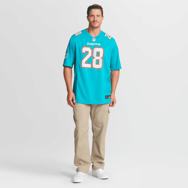 De'Von Achane Game Jersey Aqua 8