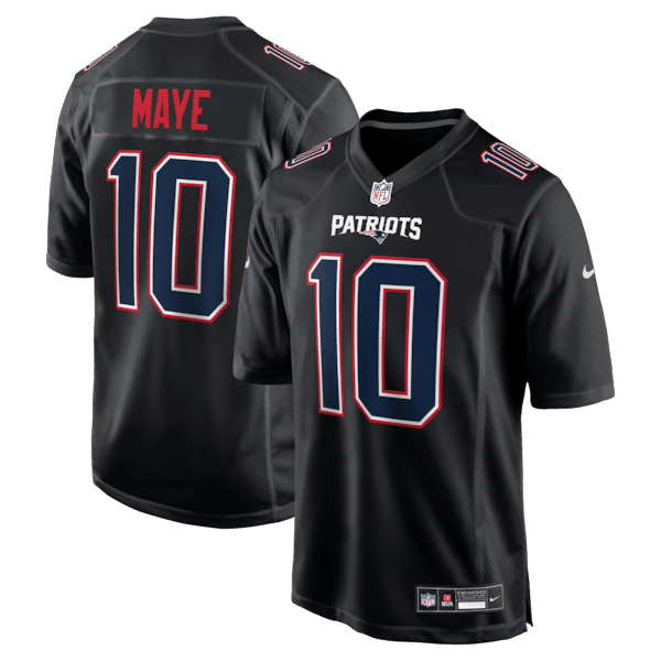 Drake Maye Game Jersey Carbon Black 2