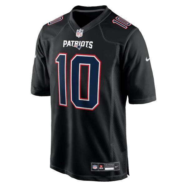 Drake Maye Game Jersey Carbon Black 3