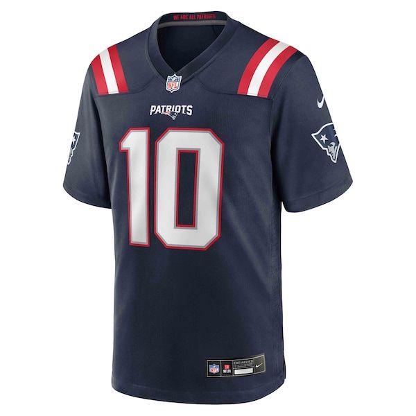 Drake Maye New England Patriots Game Jersey Navy 3
