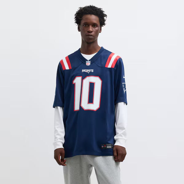 Drake Maye New England Patriots Game Jersey Navy 5