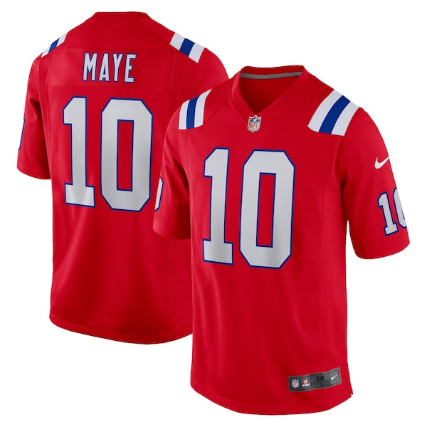 Drake Maye Game Jersey Red 8