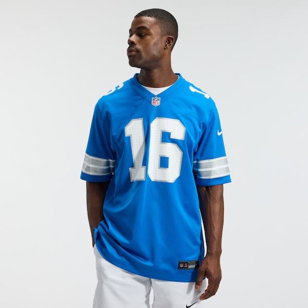 Jared Goff Game Jersey Blue 3