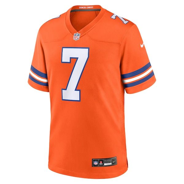 John Elway Mile High Collection 1977 Throwback Retired Player Game Jersey Orange 3
