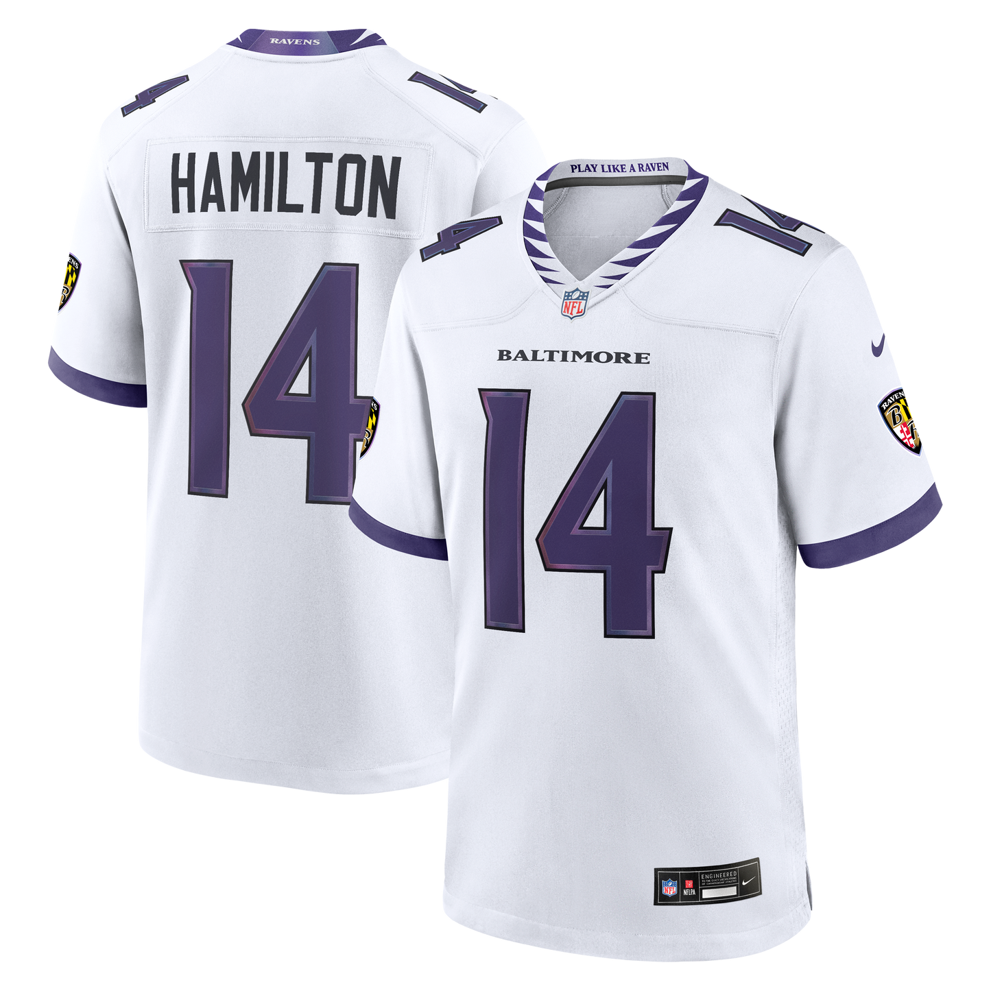Kyle Hamilton Game Jersey White 15