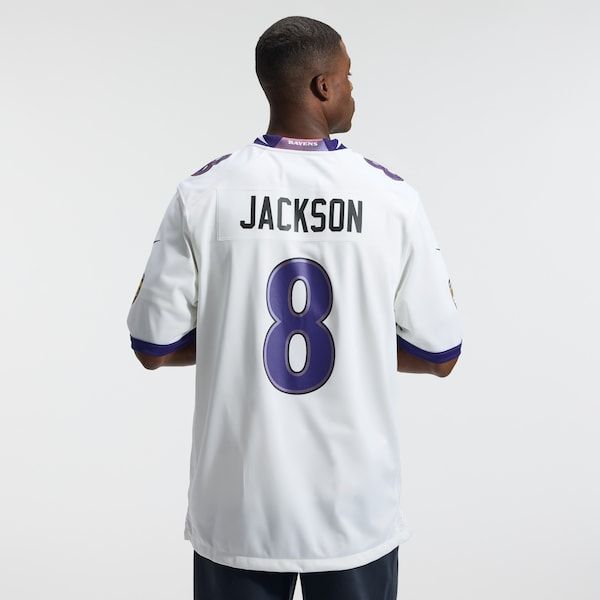 Lamar Jackson Game Jersey White 4