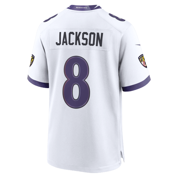 Lamar Jackson Game Jersey White 8