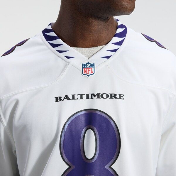 Lamar Jackson Game Jersey White 9