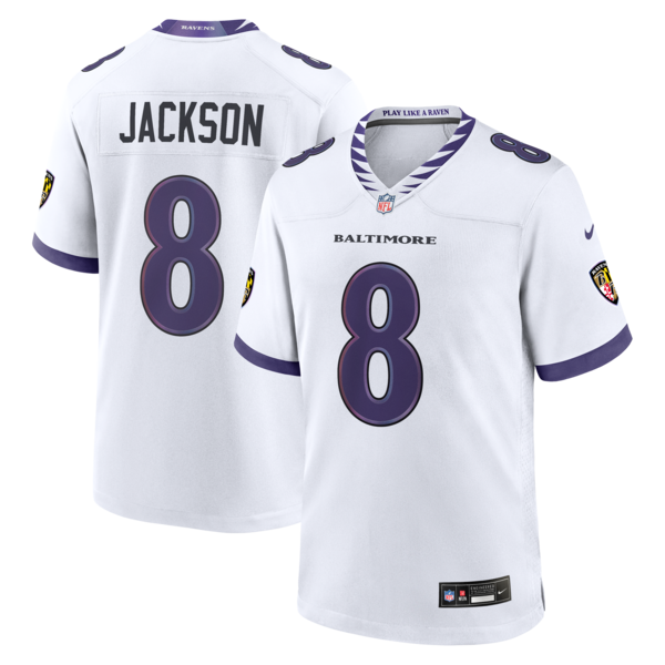 Lamar Jackson Game Jersey White 16