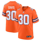 Terrell Davis Mile High Collection 1977 Throwback Retired Player Game Jersey Orange