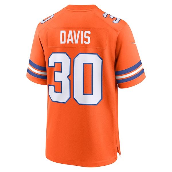 Terrell Davis Mile High Collection 1977 Throwback Retired Player Game Jersey Orange 4