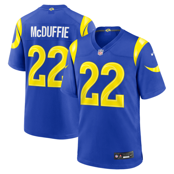 Trent McDuffie Game Jersey Royal 2