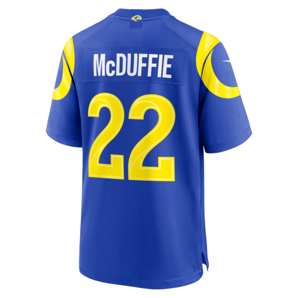 Trent McDuffie Game Jersey Royal 4