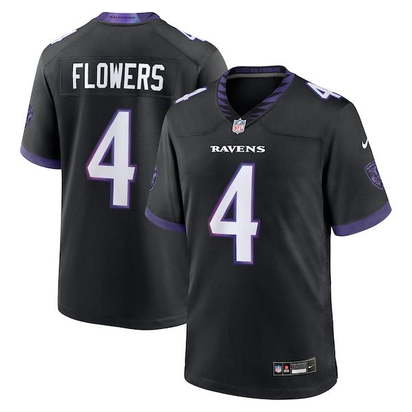 Zay Flowers Alternate Game Jersey Black 2