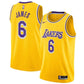 Los Angeles Lakers LeBron James #6 2021/22  Player NBA Jersey Yellow - Slim Fit