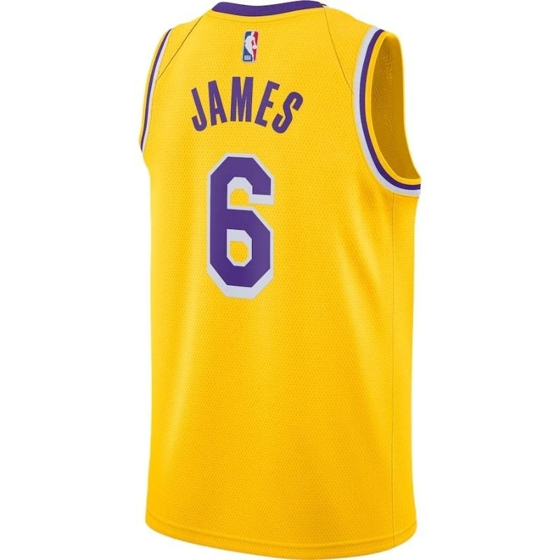 Los Angeles Lakers LeBron James #6 2021/22  Player NBA Jersey Yellow - Slim Fit